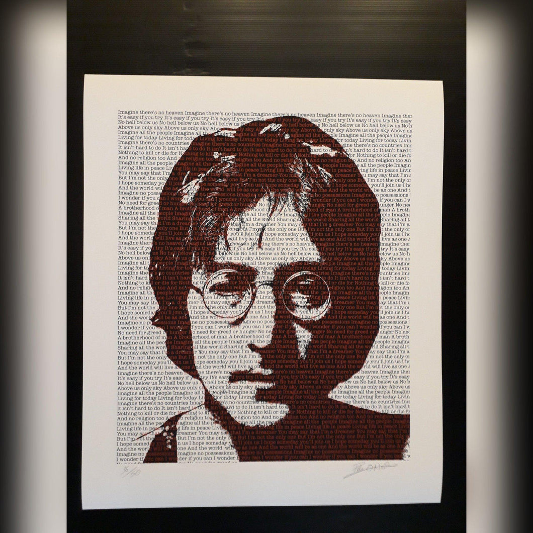 John Lennon poster print - limited edition Signed & Numbered by Pete O`Neill - Original Music and Movie Posters for sale from Bamalama - Online Poster Store UK London