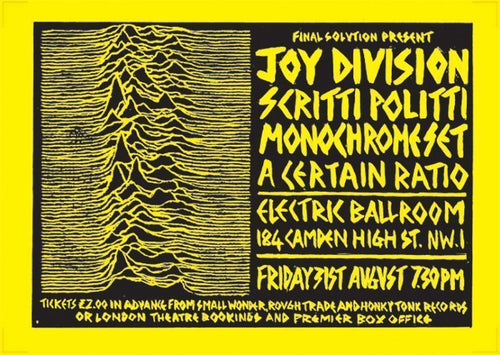 Joy Division concert promo poster - Live at the Electric Ballroom London 1979 reprint - Original Music and Movie Posters for sale from Bamalama - Online Poster Store UK London
