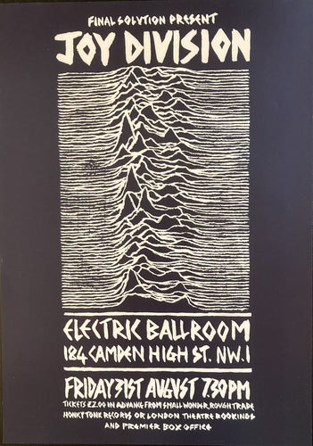 Joy Division concert promo poster - Live at the Electric Ballroom London 1979 reprint - Original Music and Movie Posters for sale from Bamalama - Online Poster Store UK London