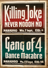Load image into Gallery viewer, Killing Joke &amp; Gang of 4 original poster - Live at the Paradiso, Amsterdam 1983 Rare - Original Music and Movie Posters for sale from Bamalama - Online Poster Store UK London
