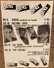 Load image into Gallery viewer, Killing Joke &amp; UK Subs original concert poster - Anvil Live Arena, Rotterdam 1983 rare - Original Music and Movie Posters for sale from Bamalama - Online Poster Store UK London
