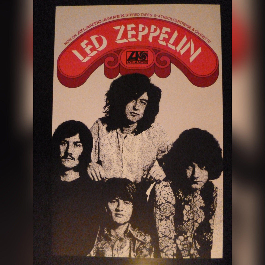 Led Zeppelin promo poster - 1st album 1969 Atlantic records & Ampex tapes re-print - Original Music and Movie Posters for sale from Bamalama - Online Poster Store UK London