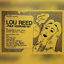 Load image into Gallery viewer, Lou Reed concert poster - Live at Dunstable Civic Hall 1972 reprinted edition promo - Original Music and Movie Posters for sale from Bamalama - Online Poster Store UK London
