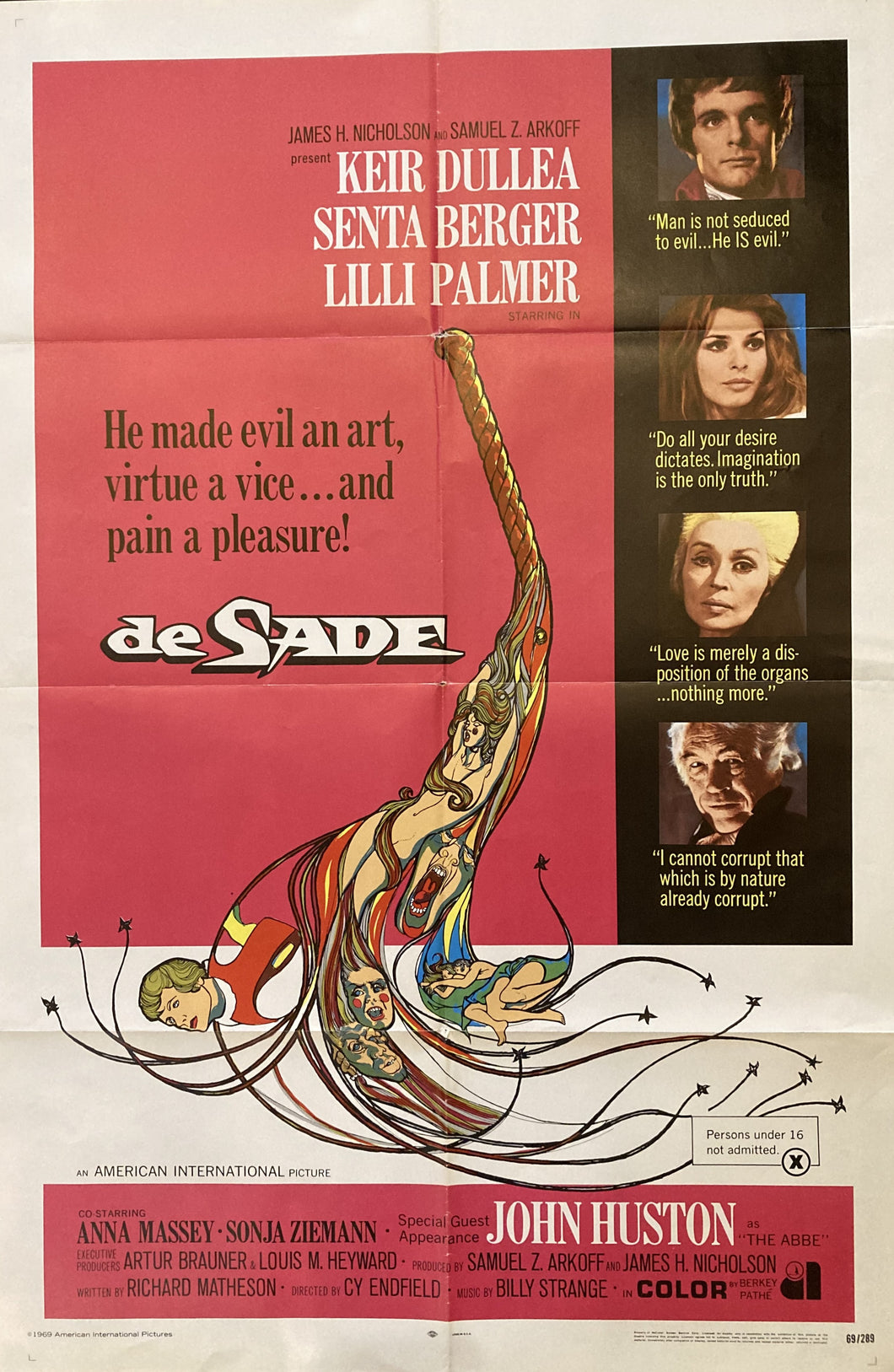 Original Roger Corman vintage movie film poster - De Sade USA 1 sheet 1969 - Original Music and Movie Posters for sale from Bamalama - Online Poster Store UK London