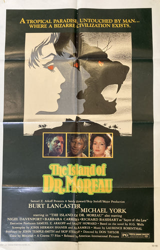 Original vintage horror Sci-Fi movie film poster - island of Dr Moreau USA 1 sheet 1977 - Original Music and Movie Posters for sale from Bamalama - Online Poster Store UK London