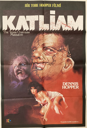Original vintage horror movie film poster - Texas Chainsaw Massacre 2 Dennis Hopper 1986 - Original Music and Movie Posters for sale from Bamalama - Online Poster Store UK London