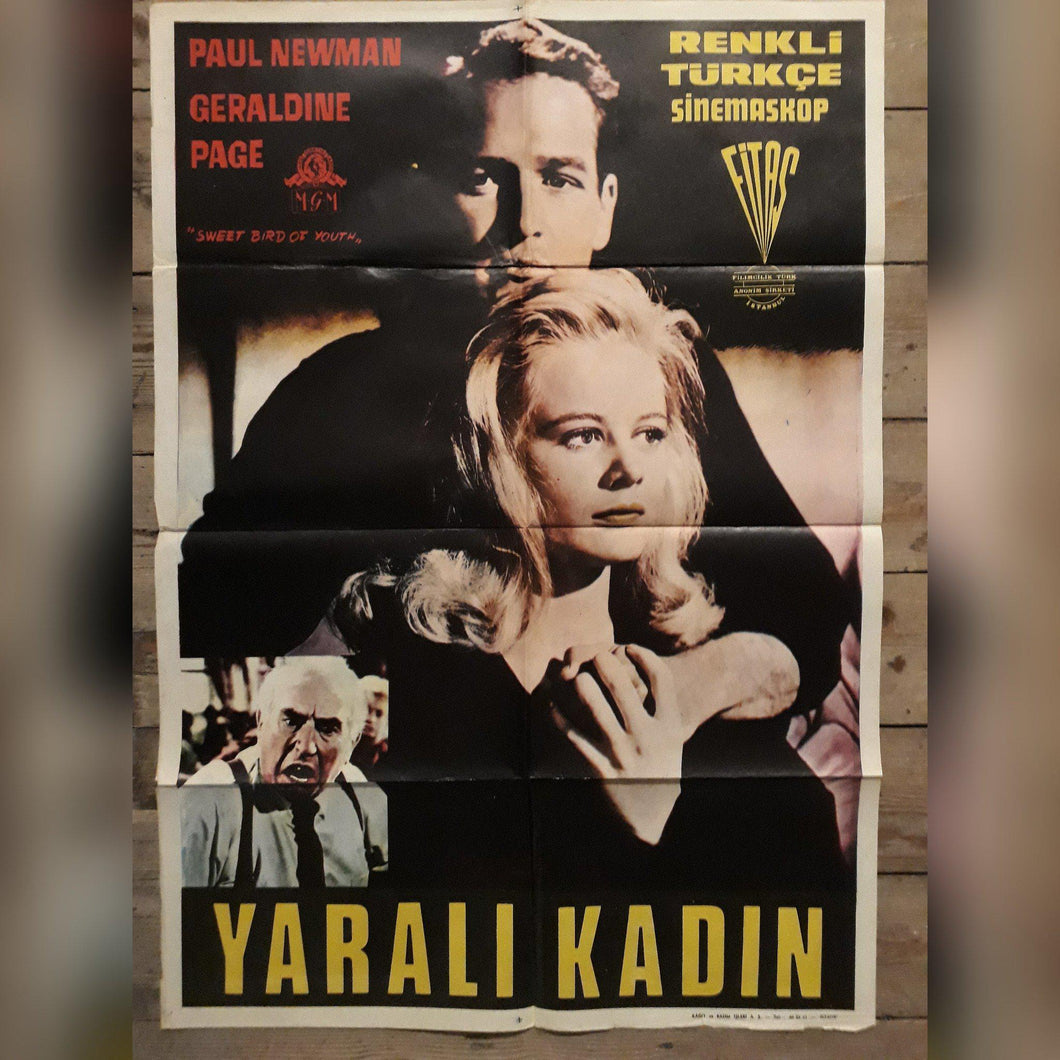 Paul Newman original movie film poster - Sweet Bird of Youth Turkish 1960s? - Original Music and Movie Posters for sale from Bamalama - Online Poster Store UK London