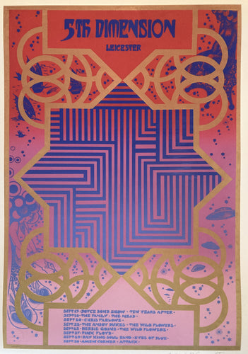 Pink Floyd poster print by Hapshash - 5th Dimension club Leicester 1967 Signed and stamped by Nigel Waymouth - Original Music and Movie Posters for sale from Bamalama - Online Poster Store UK London