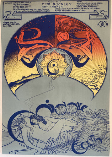 Pink Floyd poster print by Hapshash - Middle Earth club London 1967 with Tim Buckley & Signed and stamped by Nigel Waymouth - Original Music and Movie Posters for sale from Bamalama - Online Poster Store UK London