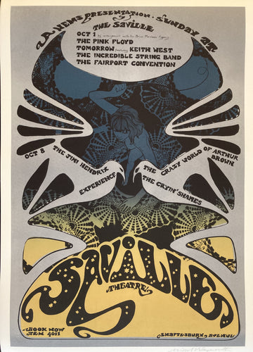 Pink Floyd poster print by Hapshash - Saville Theatre 1967 Signed and stamped by Nigel Waymouth - Original Music and Movie Posters for sale from Bamalama - Online Poster Store UK London