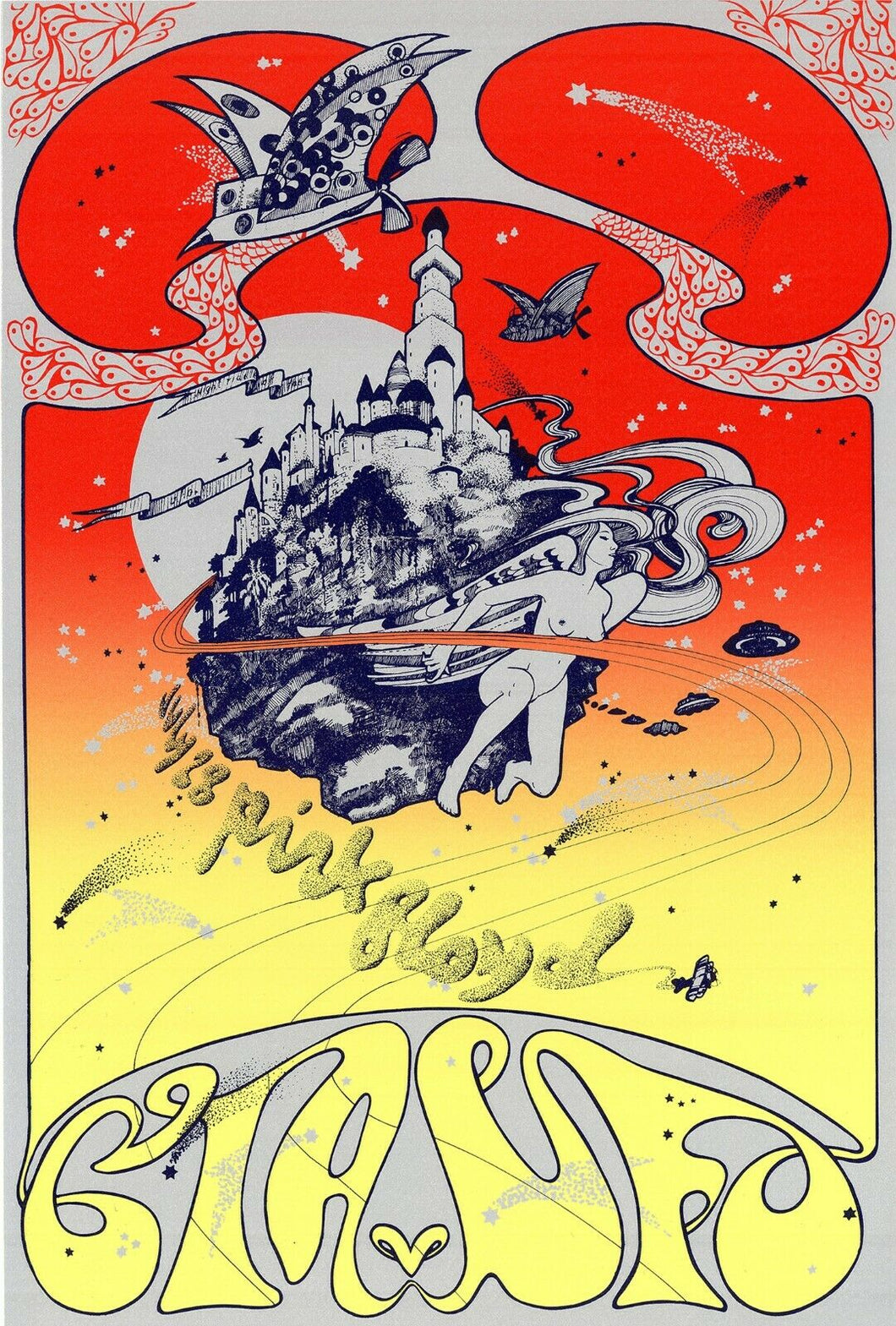 Pink Floyd poster screen print by Hapshash- UFO club 67 signed/numbered by Nigel Waymouth & Michael English - Original Music and Movie Posters for sale from Bamalama - Online Poster Store UK London