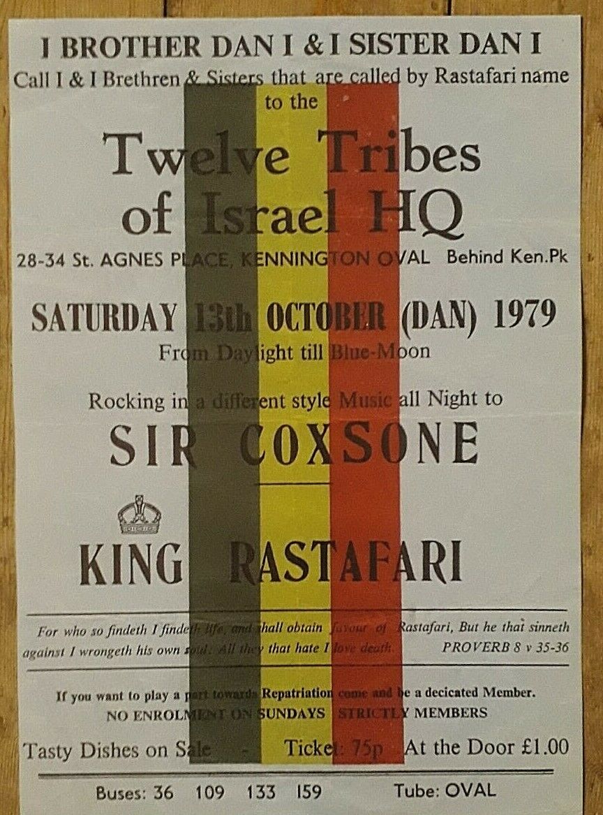 Reggae poster - Sir Coxsone & King Rastafari London 79 A3 reprint promo - Original Music and Movie Posters for sale from Bamalama - Online Poster Store UK London