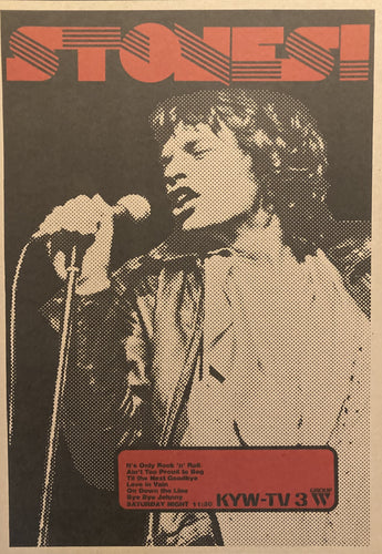 Rolling Stones radio promotional poster - 1970s new vintage style print A2 size - Original Music and Movie Posters for sale from Bamalama - Online Poster Store UK London