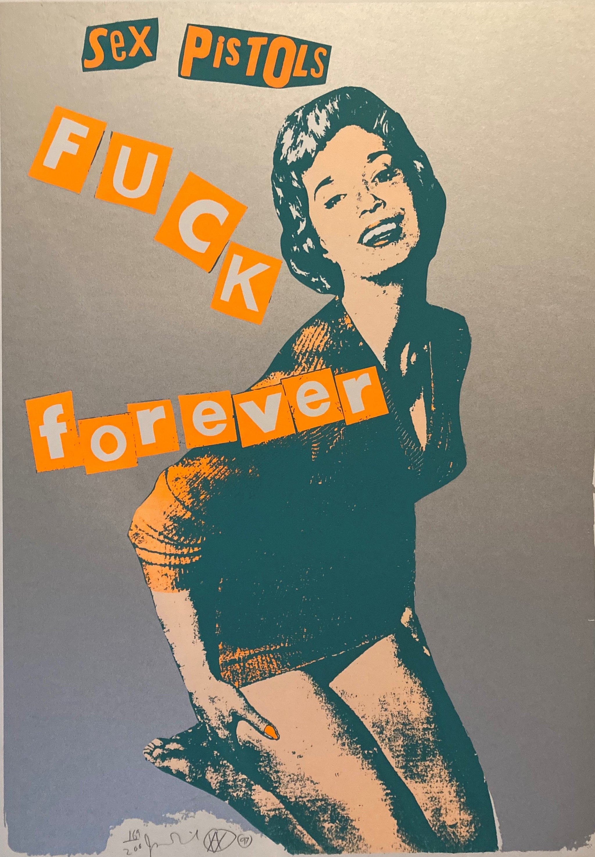 Sex Pistols & Jamie Reid original screen print poster - Fuck