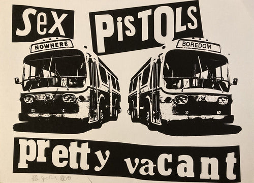 Sex Pistols original poster - Jamie Reid Screen Print Pretty Vacant limited edition signed & numbered 97 - Original Music and Movie Posters for sale from Bamalama - Online Poster Store UK London