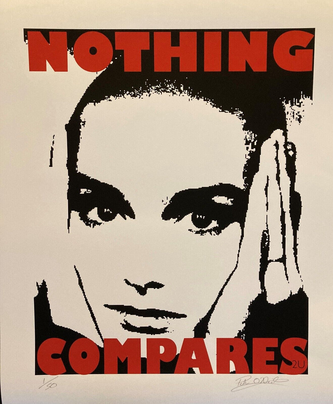 Sinead O`Connor original poster print - Nothing Compares 2 U limited edition signed by Pete O`Neil - Original Music and Movie Posters for sale from Bamalama - Online Poster Store UK London