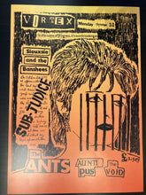 Load image into Gallery viewer, Siouxsie &amp; the Banshees poster - Adam &amp; the Ants Vortex 1977 new reprinted edition concert promo - Original Music and Movie Posters for sale from Bamalama - Online Poster Store UK London

