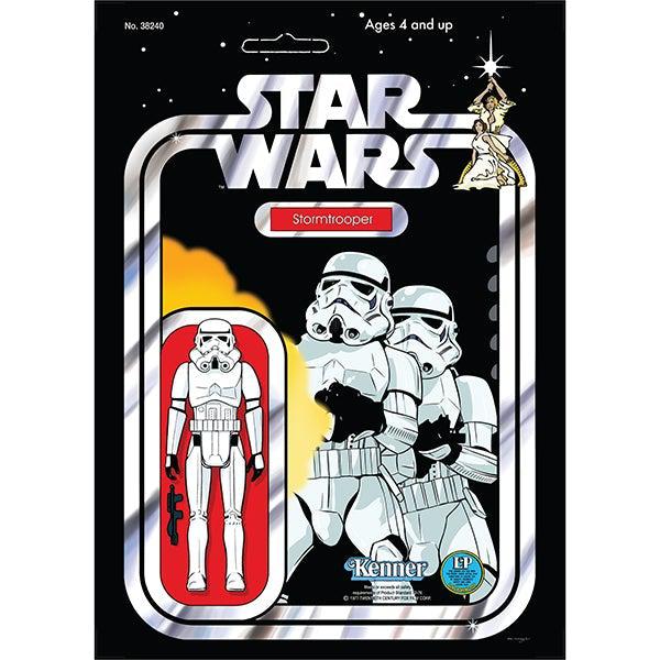 Star Wars original poster print - Figure Cards 1978 Stormtrooper chrome effect by Dan Reaney - Original Music and Movie Posters for sale from Bamalama - Online Poster Store UK London
