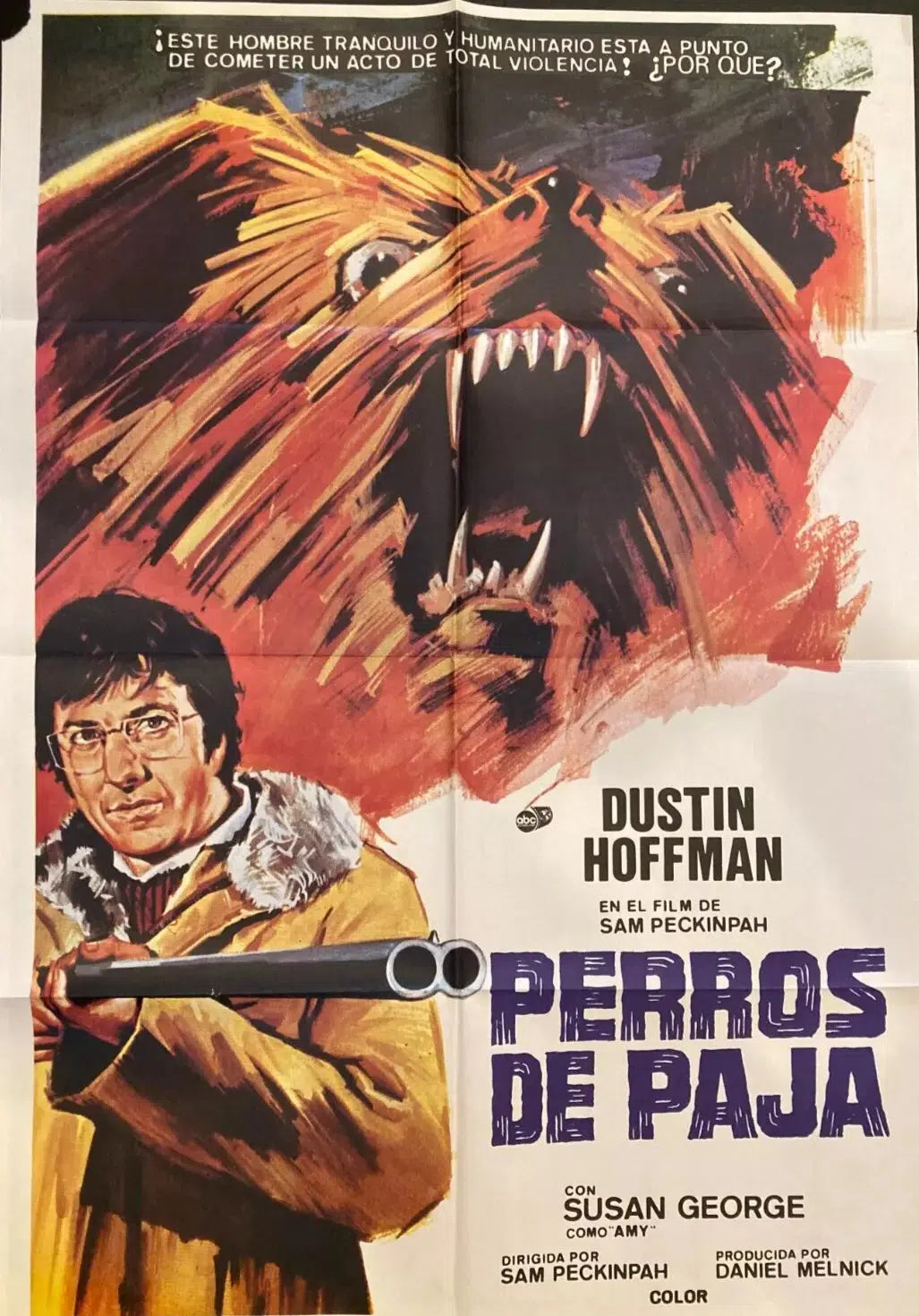 Straw Dogs vintage Original Horror Movie Film Poster - Dustin Hoffman & Susan George Spain 1971 - Original Music and Movie Posters for sale from Bamalama - Online Poster Store UK London