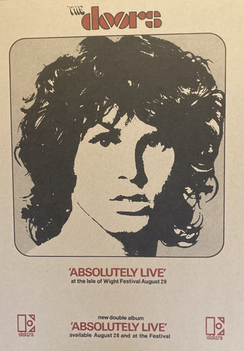 The Doors poster - Absolutely Live on Elektra records 1970 new A2 vintage style reprint - Original Music and Movie Posters for sale from Bamalama - Online Poster Store UK London