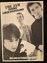 Load image into Gallery viewer, The Jam promotional posters x 2 - Going Underground &amp; Tube Station new reprint large A2 size - Original Music and Movie Posters for sale from Bamalama - Online Poster Store UK London
