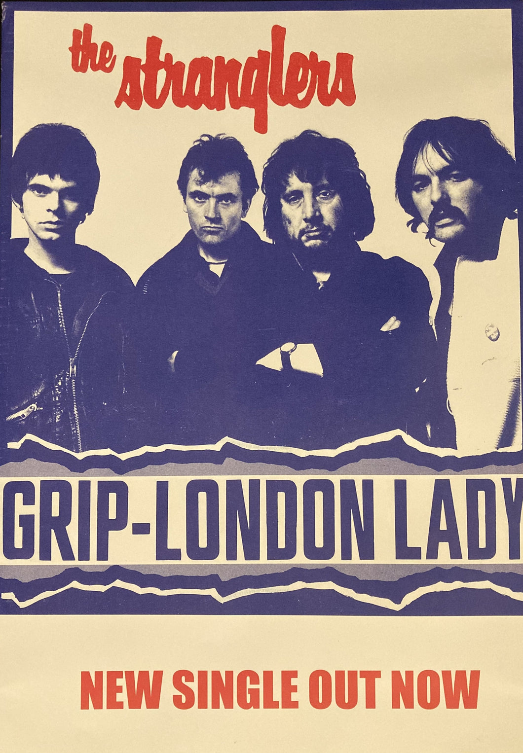 The Stranglers promotional poster - Grip & London Lady new single 1977 new reprinted edition - Original Music and Movie Posters for sale from Bamalama - Online Poster Store UK London