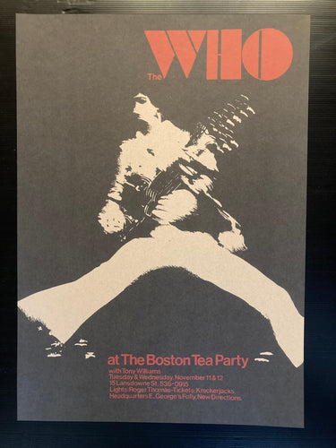 The Who poster - Live at the Boston Tea Party 1969 new vintage style A2 size - Original Music and Movie Posters for sale from Bamalama - Online Poster Store UK London