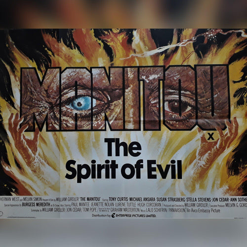 Tony Curtis original horror movie film poster - Manitou Spirit of Evil British Quad 1978 - Original Music and Movie Posters for sale from Bamalama - Online Poster Store UK London