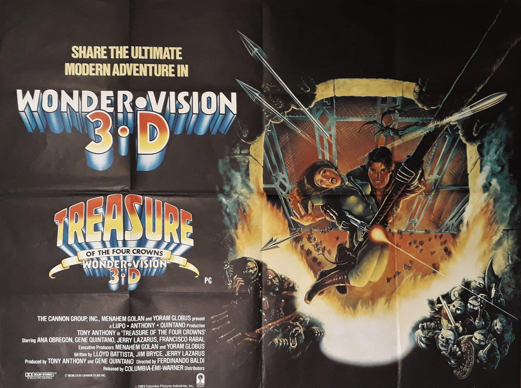 Treasure of the Four Crowns vintage original Sci Fi movie film poster - British Quad 1983 - Original Music and Movie Posters for sale from Bamalama - Online Poster Store UK London