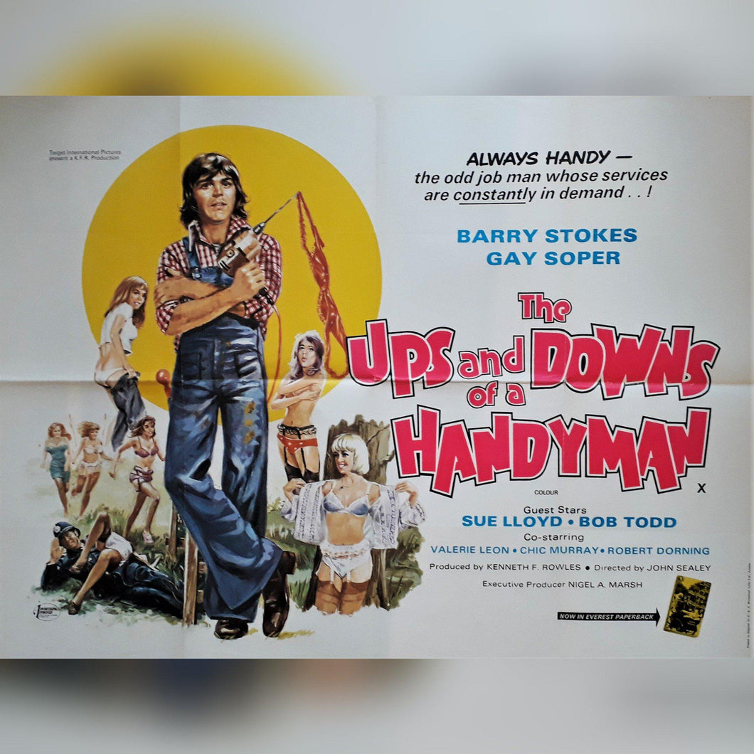 Ups and downs of a handyman original movie film poster - British Quad 1976 - Original Music and Movie Posters for sale from Bamalama - Online Poster Store UK London