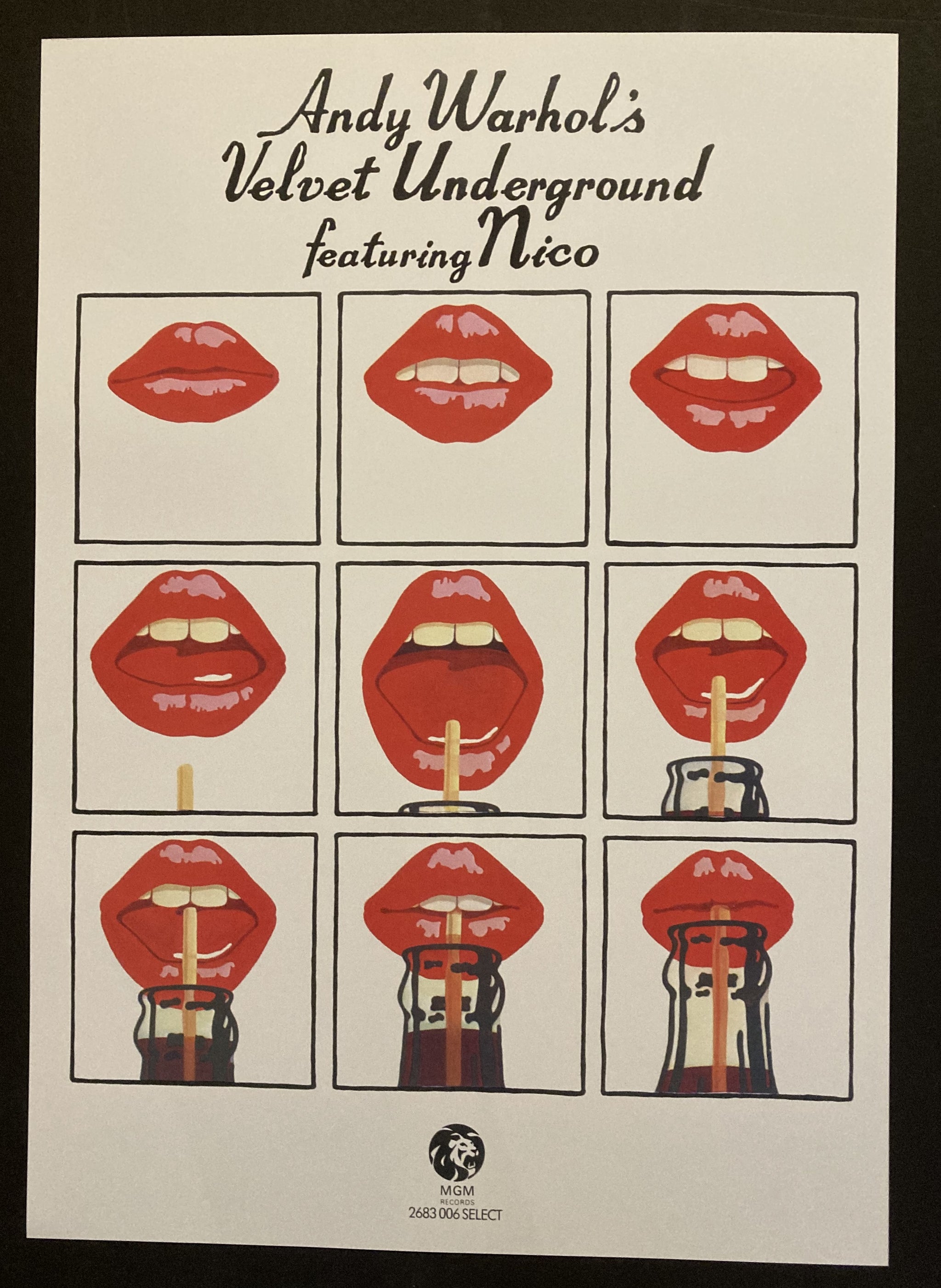 Velvet Underground and Nico poster - Andy Warhol lips design 1967