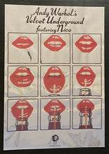Load image into Gallery viewer, Velvet Underground chrome/mirror effect poster - Andy Warhol lips design 1967 New Large A2 - Original Music and Movie Posters for sale from Bamalama - Online Poster Store UK London
