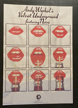 Load image into Gallery viewer, Velvet Underground chrome/mirror effect poster - Andy Warhol lips design 1967 New Large A2 - Original Music and Movie Posters for sale from Bamalama - Online Poster Store UK London
