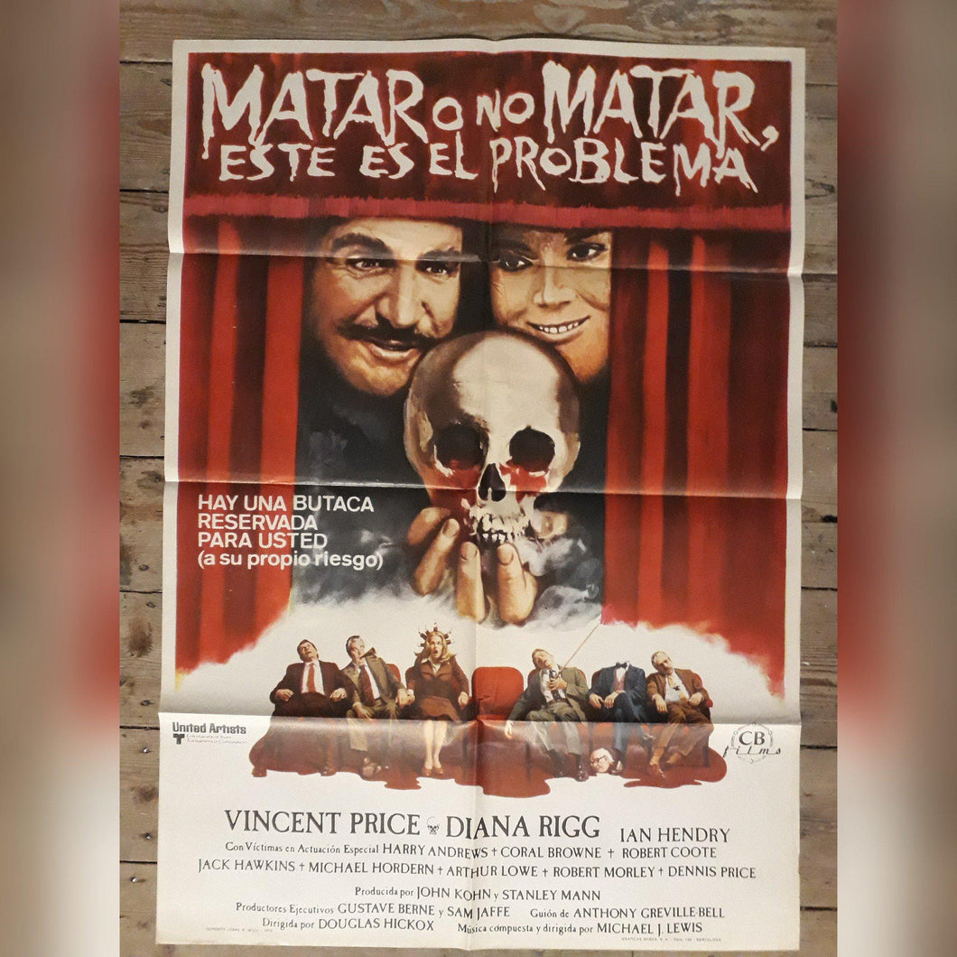 Vincent Price original horror movie film poster - Theatre of Blood 1973 Spanish - Original Music and Movie Posters for sale from Bamalama - Online Poster Store UK London
