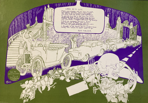 Vintage original poetry poster - Cars in a Life poem by Roy Fuller - Original Music and Movie Posters for sale from Bamalama - Online Poster Store UK London