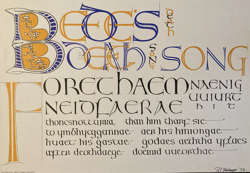 Vintage original poetry poster - MidNag series number 48 and design and signed by PJ Furloner 1979 - Original Music and Movie Posters for sale from Bamalama - Online Poster Store UK London