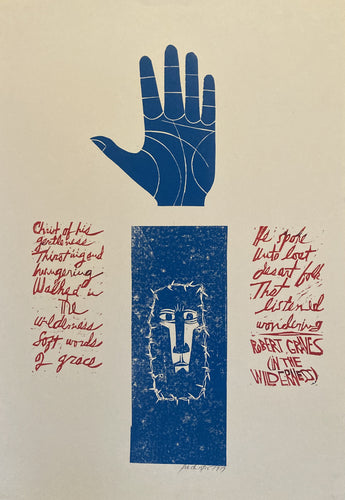 Vintage original poetry poster - Robert Graves poem In the Wilderness screen print signed and numbered by designer 1979 - Original Music and Movie Posters for sale from Bamalama - Online Poster Store UK London