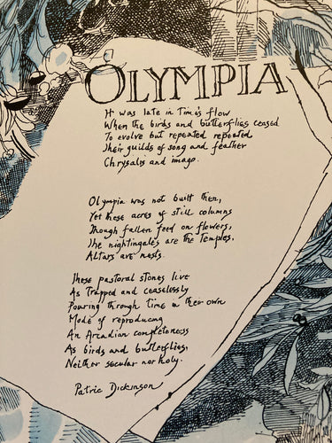 Vintage original poetry poster - Series number 2 Olympia by Patric Dickinson and designed in 1978 - Original Music and Movie Posters for sale from Bamalama - Online Poster Store UK London
