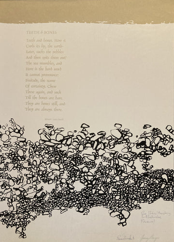 Vintage original poetry poster - Signed Teeth and Bones by Edward Lucie-Smith - Original Music and Movie Posters for sale from Bamalama - Online Poster Store UK London