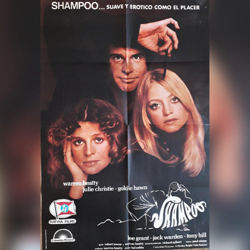 Warren Beatty original movie film poster - Shampoo 1975 Spanish Julie Christie - Original Music and Movie Posters for sale from Bamalama - Online Poster Store UK London