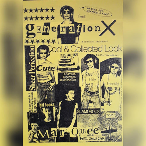 Generation X poster - Live at the Marquee club London July 1977 new reprinted edition - Original Music and Movie Posters for sale from Bamalama - Online Poster Store UK London