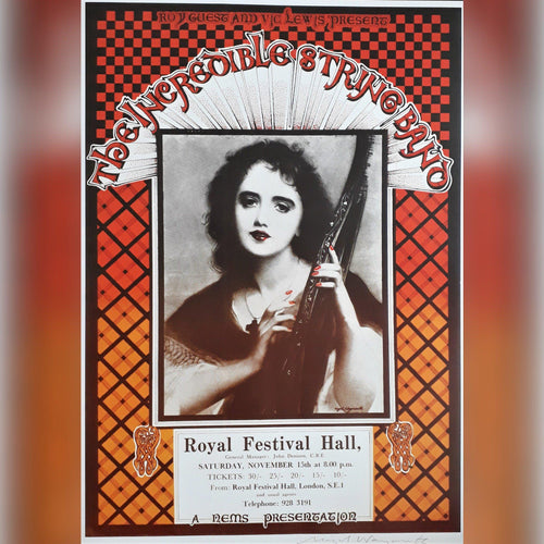 Incredible String band poster - Royal Festival Hall 1969 - Signed by Nigel Waymouth - Original Music and Movie Posters for sale from Bamalama - Online Poster Store UK London