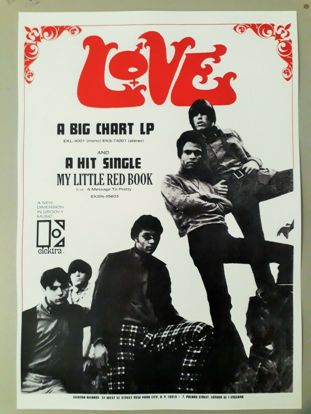 Love promo poster - My Little Red Book Elektra records 1966 new reprinted edition - Original Music and Movie Posters for sale from Bamalama - Online Poster Store UK London