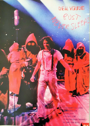 Neil Young promo poster - Rust Never sleeps Live album 1979 reprinted edition - Original Music and Movie Posters for sale from Bamalama - Online Poster Store UK London