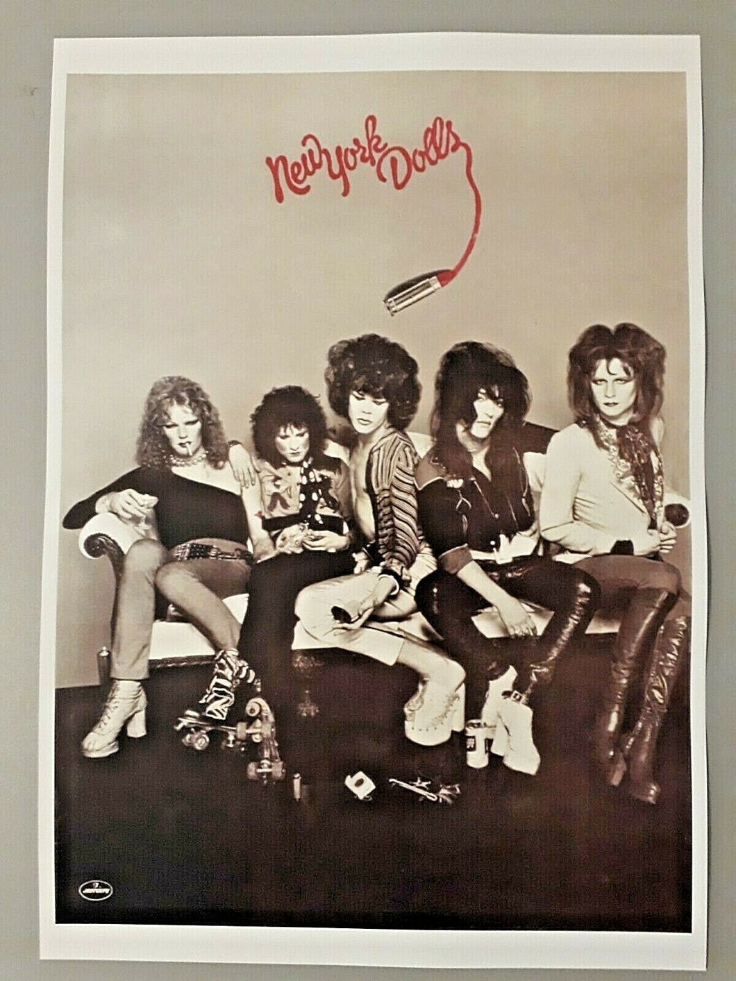 New York Dolls poster - First Album release 1973 promotional A3 size reprint - Original Music and Movie Posters for sale from Bamalama - Online Poster Store UK London