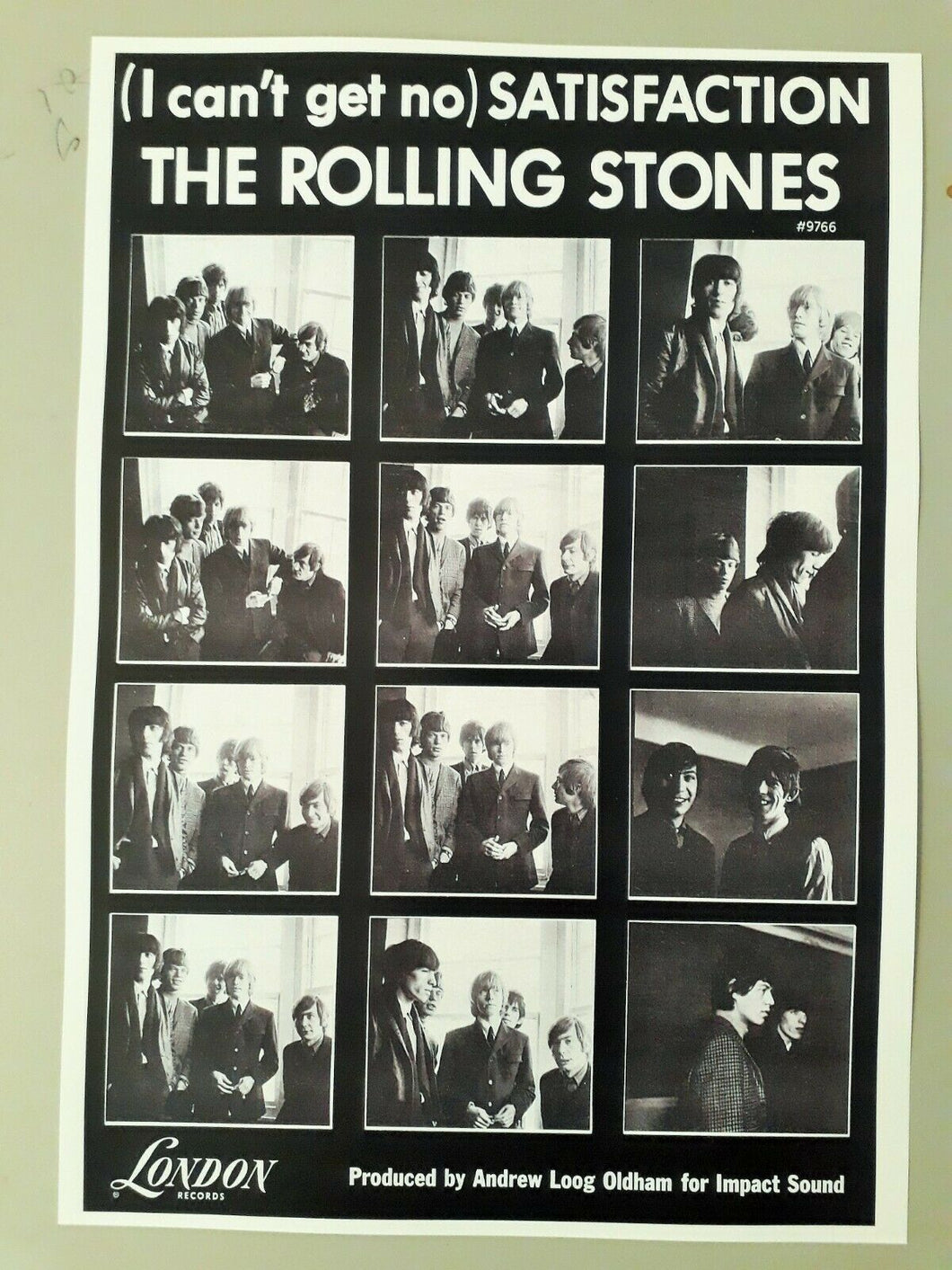 Rolling Stones promotional poster - Satisfaction 1965 reprinted edition A3 size - Original Music and Movie Posters for sale from Bamalama - Online Poster Store UK London