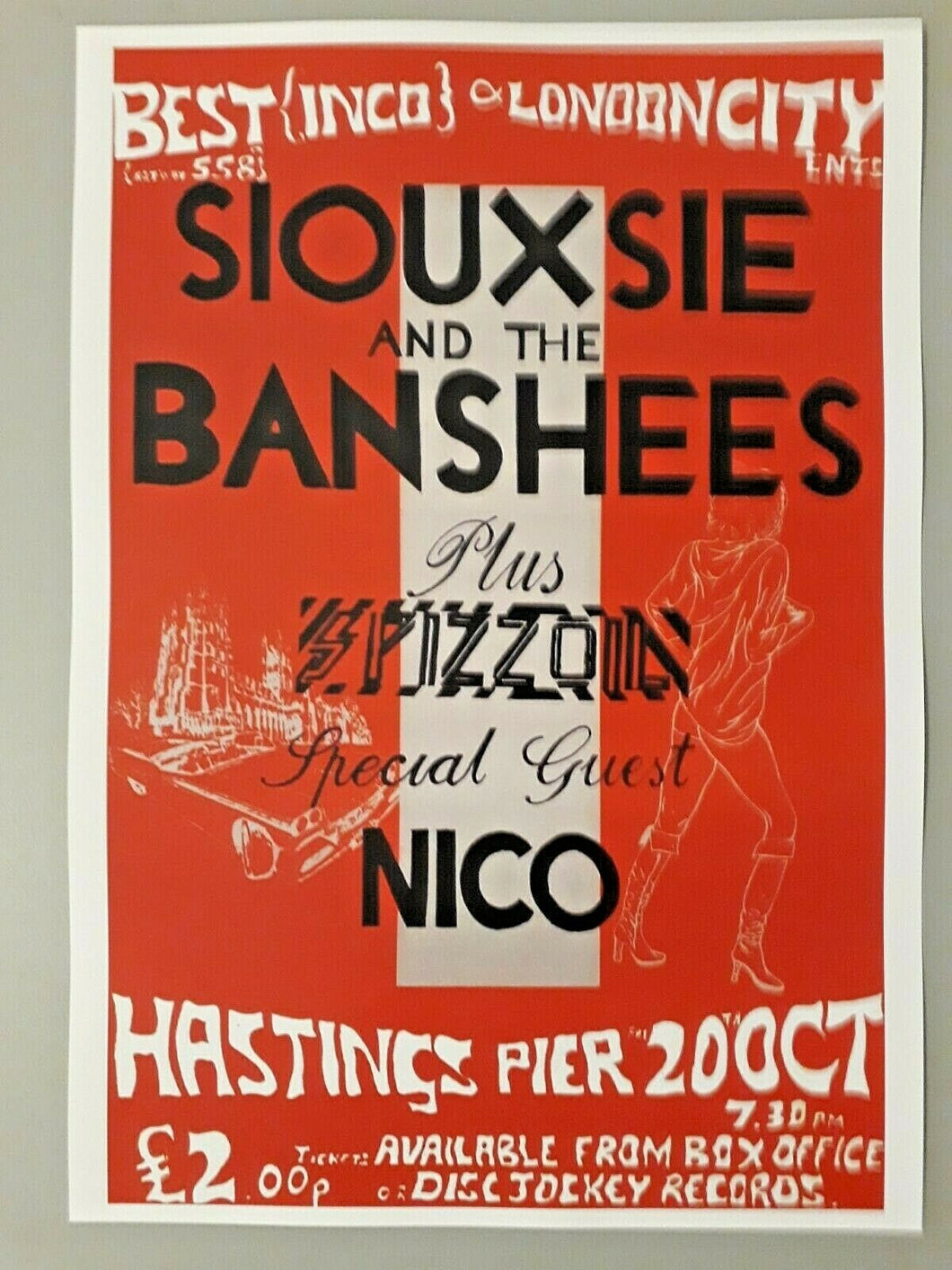 Siouxsie & Banshees concert poster - Live Hastings 1979 promotional A3 reprint - Original Music and Movie Posters for sale from Bamalama - Online Poster Store UK London