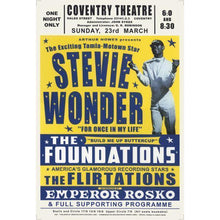 Load image into Gallery viewer, Stevie Wonder concert poster - Live at Coventry Theatre 1969 promo - Original Music and Movie Posters for sale from Bamalama - Online Poster Store UK London
