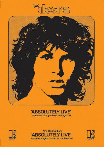 The Doors poster - Absolutely Live on Elektra records 1970 new reprinted edition - Original Music and Movie Posters for sale from Bamalama - Online Poster Store UK London