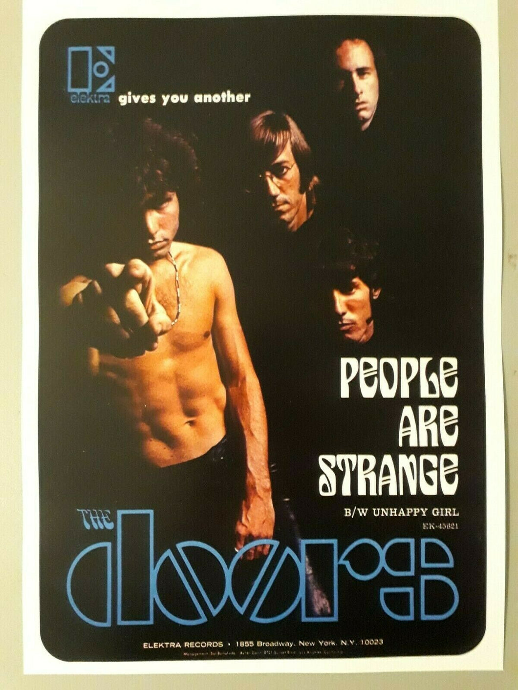 The Doors poster - People are Strange Elektra records 1969 new reprinted edition - Original Music and Movie Posters for sale from Bamalama - Online Poster Store UK London